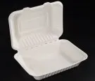 Sustainable biodegradable and compostable bagasse pulp clamshell box