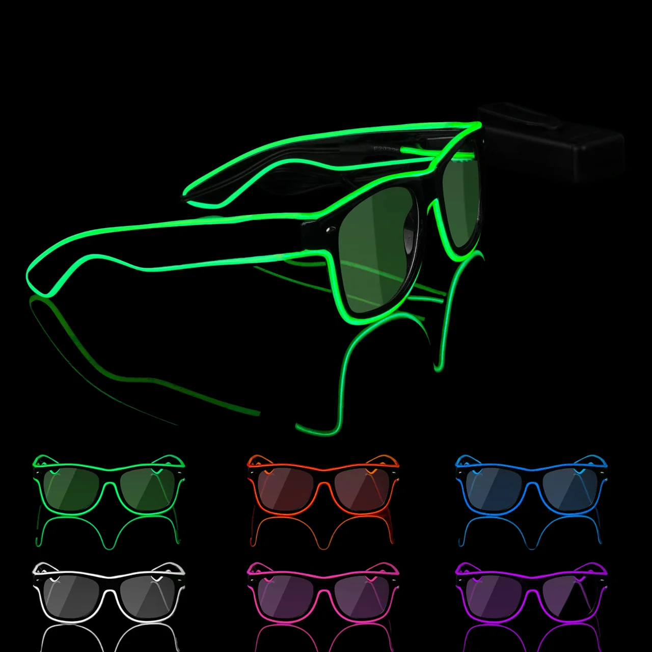 Light Up LED Glasses Novelty Luminous Glasses Party Supplies Adjustable EL Wire Neon Rave Eyeglasses