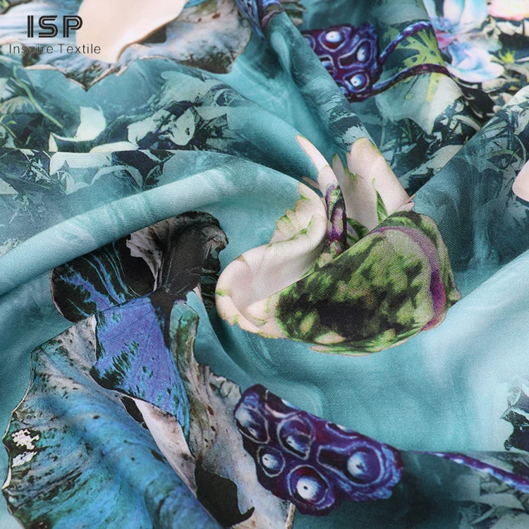 New product plain printed fabric price viscose 100% rayon satin fabric for dress