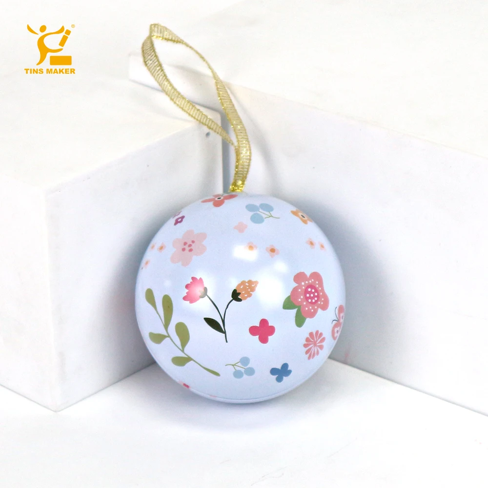 Tinsmaker Ball Shape Tin Can tin box Custom Metal Can Packaging Recyclable Christmas Metal Tin Ball