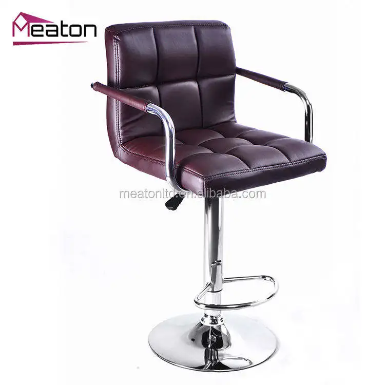 Hot Selling Luxury Classic Style Height Adjustable Swivel Kitchen Modern Bar Counter Stools With Armrest