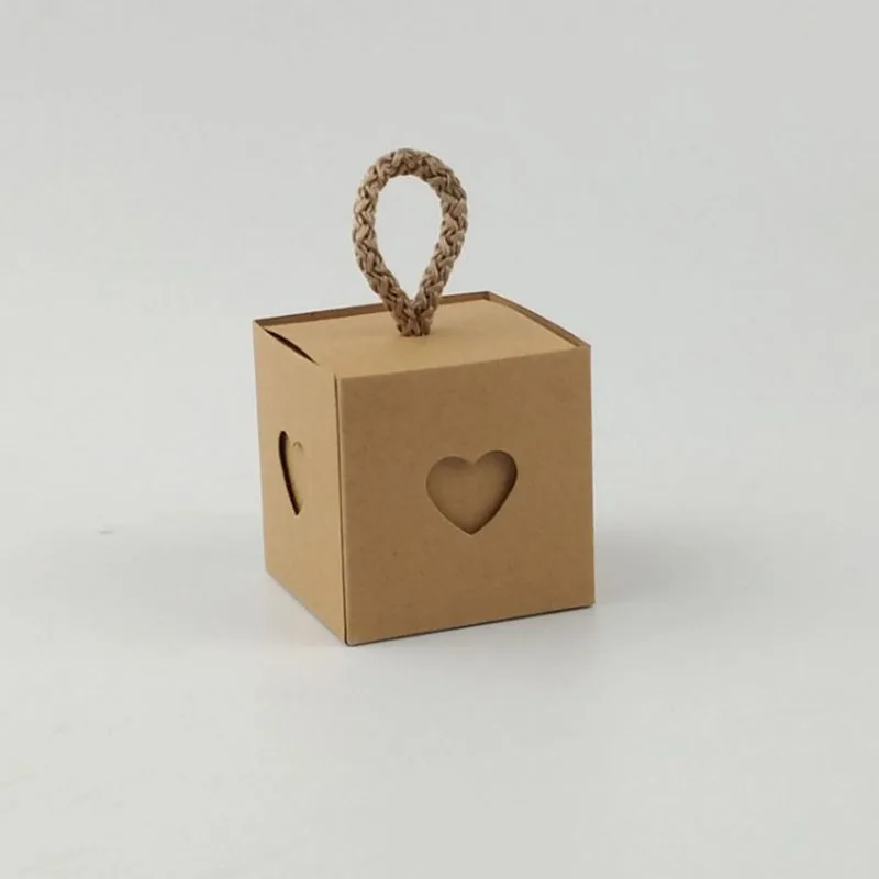 White Brown Kraft Box Packaging Wedding Souvenir Gift Boxes for Guests