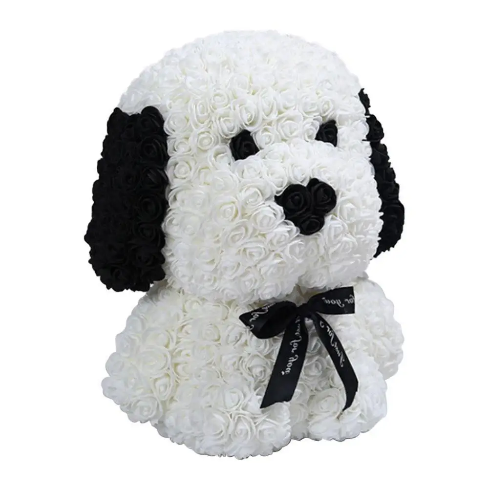 Hot selling New Year Christmas Valentine Mother Day Birthday Gifts Rose Bears Sitting Puppy Dog with Box