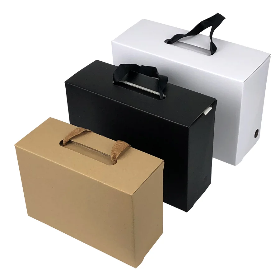 Personalized custom kid man woman shoe box folding printed sneaker handbag clothing backpack shoe packaging box with handle