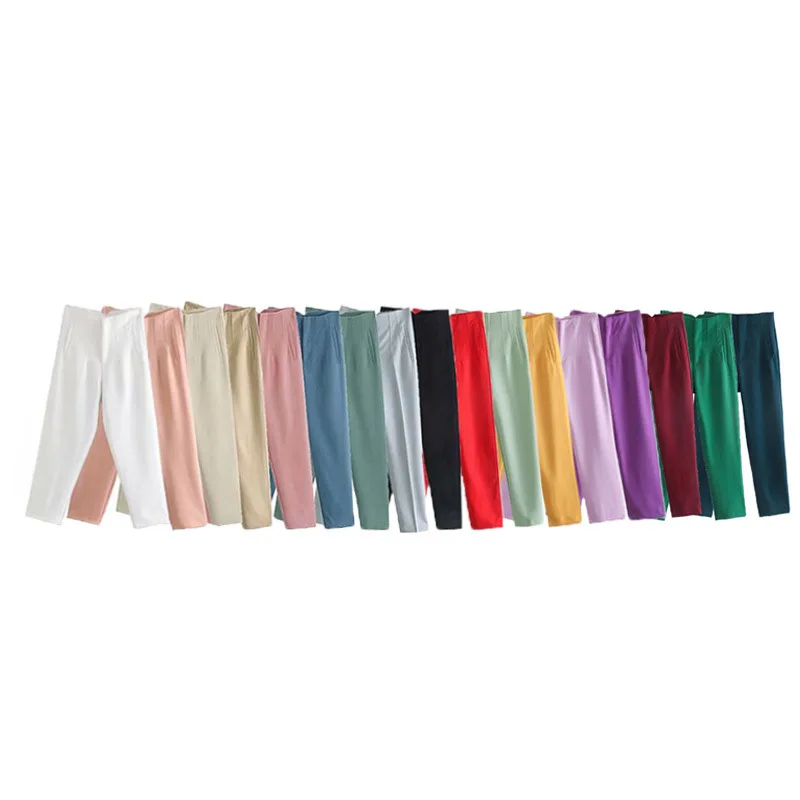 Wholesale Office  Casual 17 Colors High Waisted Pants For Women