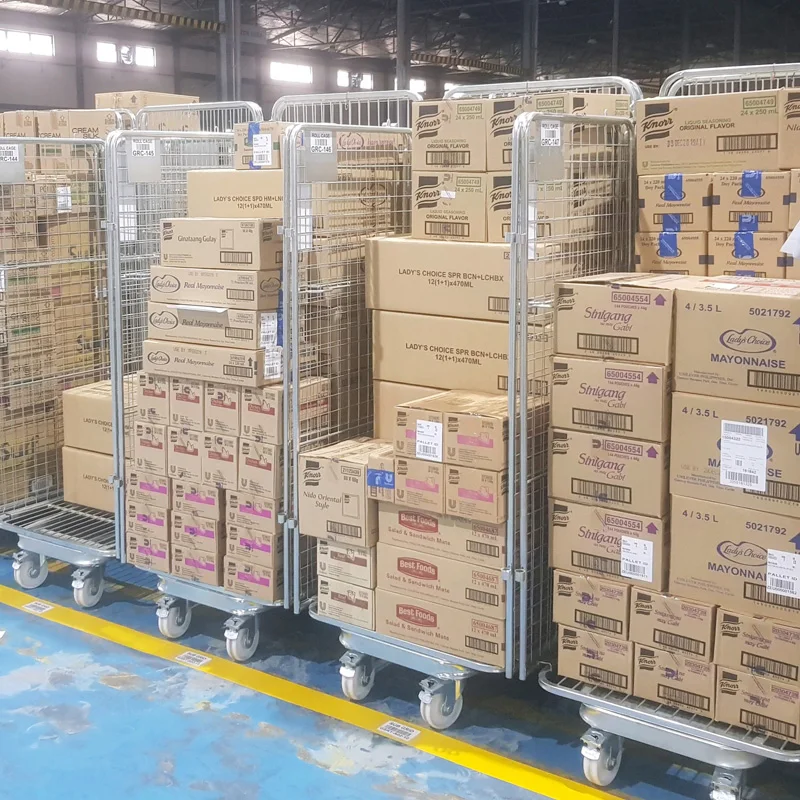 Rolling cage warehouse storage container  500KG mobile cage
