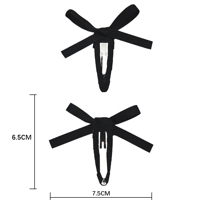 Gordon Ribbons Factory wholesale christmas hair tie bow mini solid cute satin hair clip for little baby hair accessories