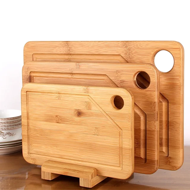 Bamboo Three-Piece Kitchen Cutting Board Set For Chopping Food chopping blocks