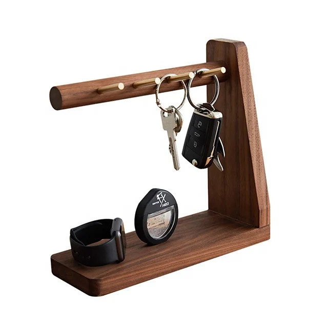 Luxury Trays Wooden Home Decor Multifunction Organizer For Entryway Key Rack Storage Tray
