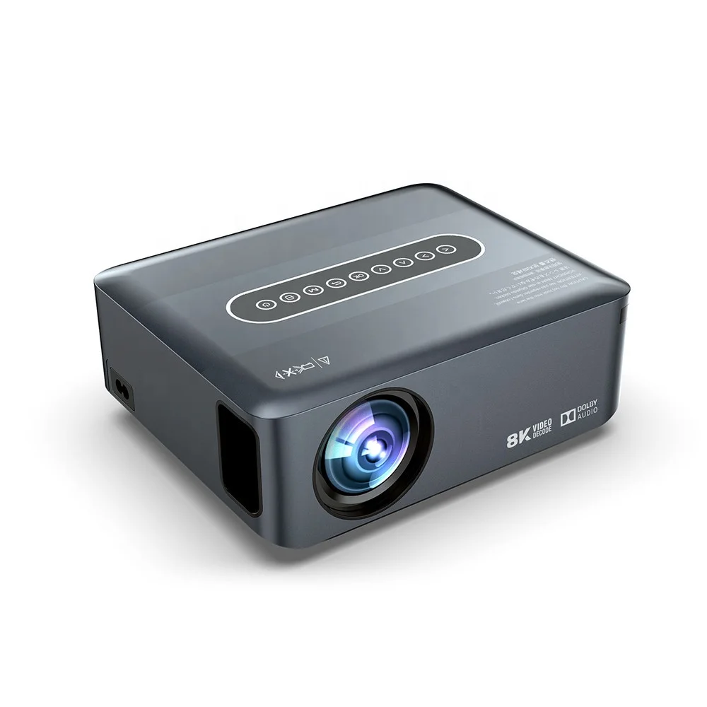 Ready to ship home projector 4k home theater 12000 lumens 8k android 9 dual wifi smart projector with voice remote control