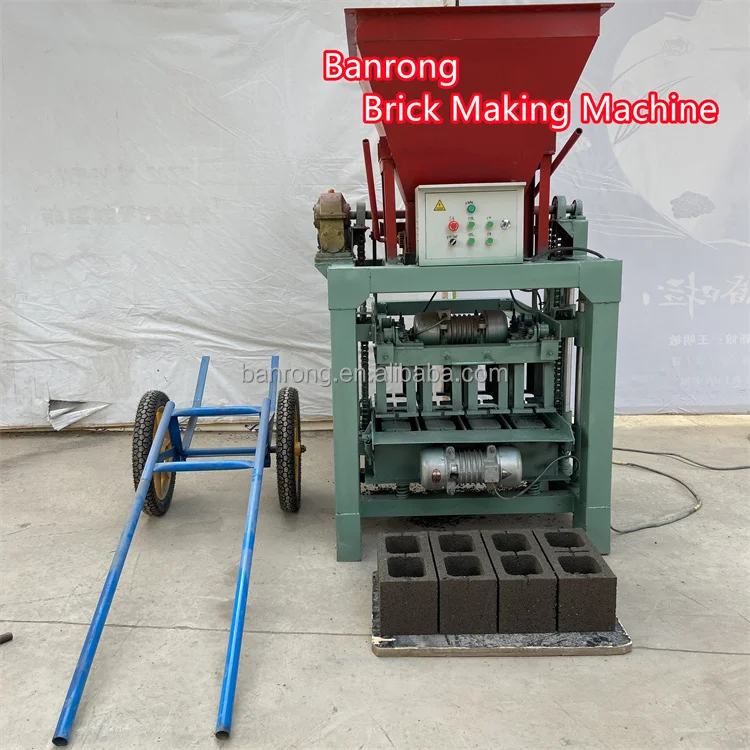 Semi-automatic production line brick making machine BR4-40 concrete cement hollow paver exported to South Sudan