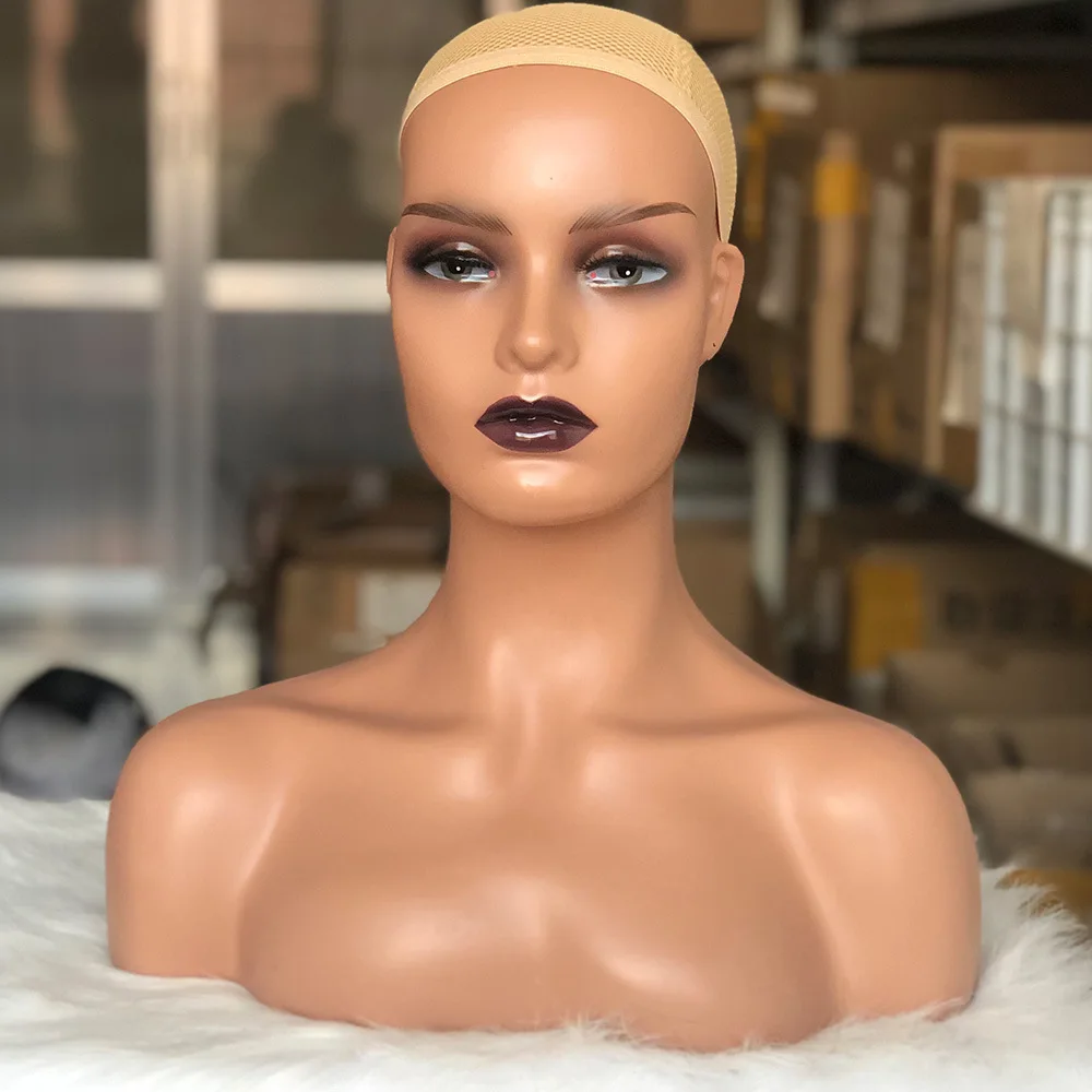 Realistic Mannequin Bust Black Female Mannequin Head Wig Stand Display Mannequin Head