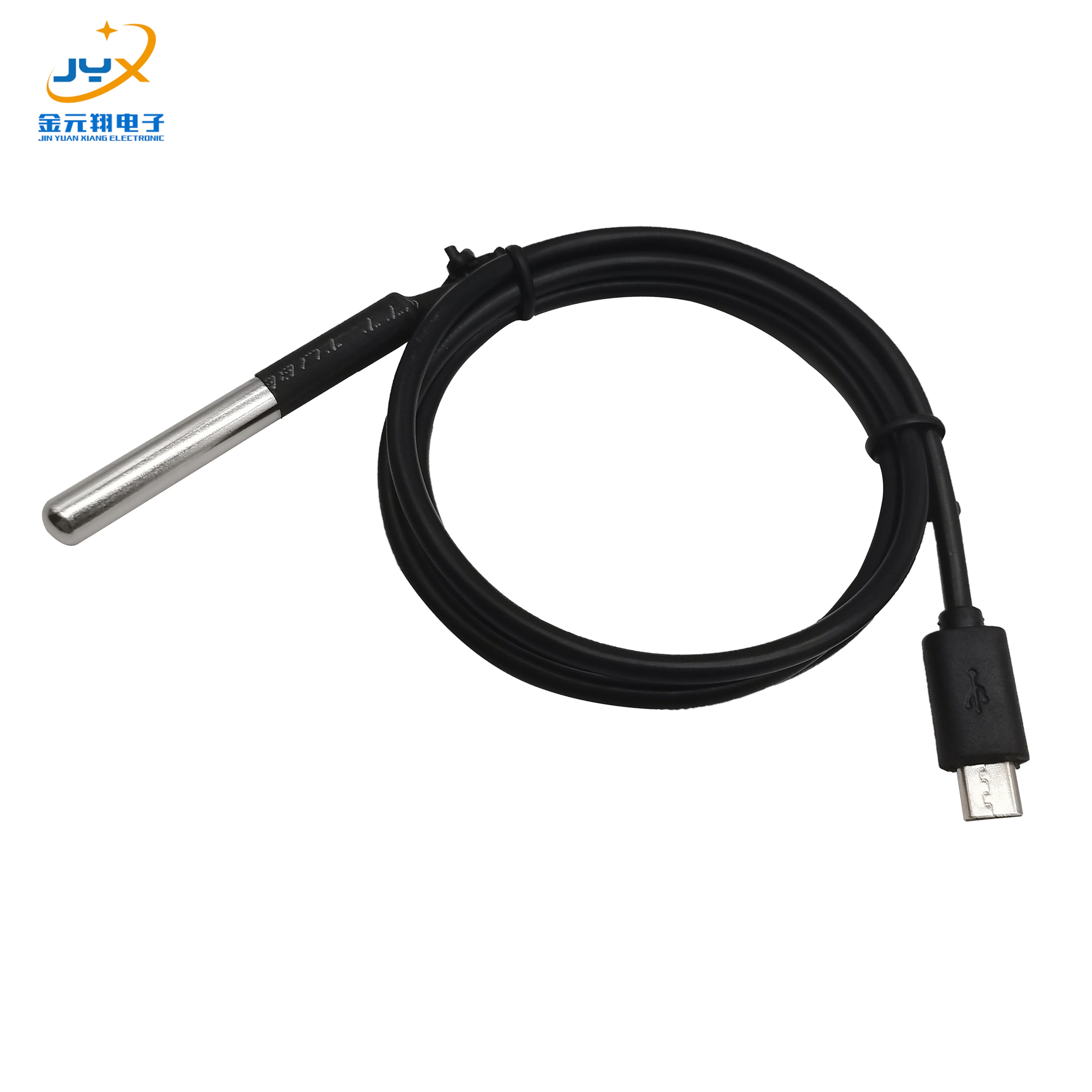 6*30mm stainless steel probe 3 wire Dallas Digital DS18B20 Temperature sensor with USB connectors