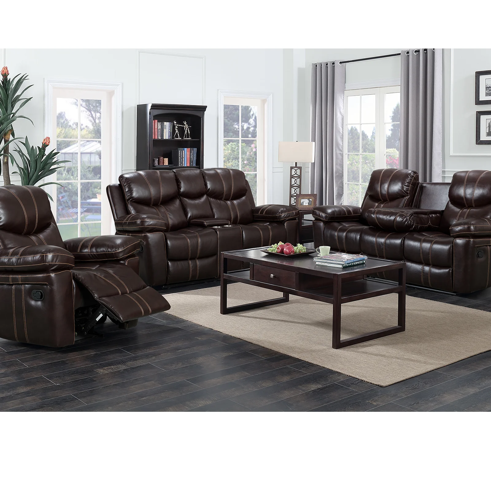 CY Air Leather Manual Recliner Sectional Couch Reclinable Electric Corner 7 Seater Sofa Set Livingroom Furniture Manufacturer
