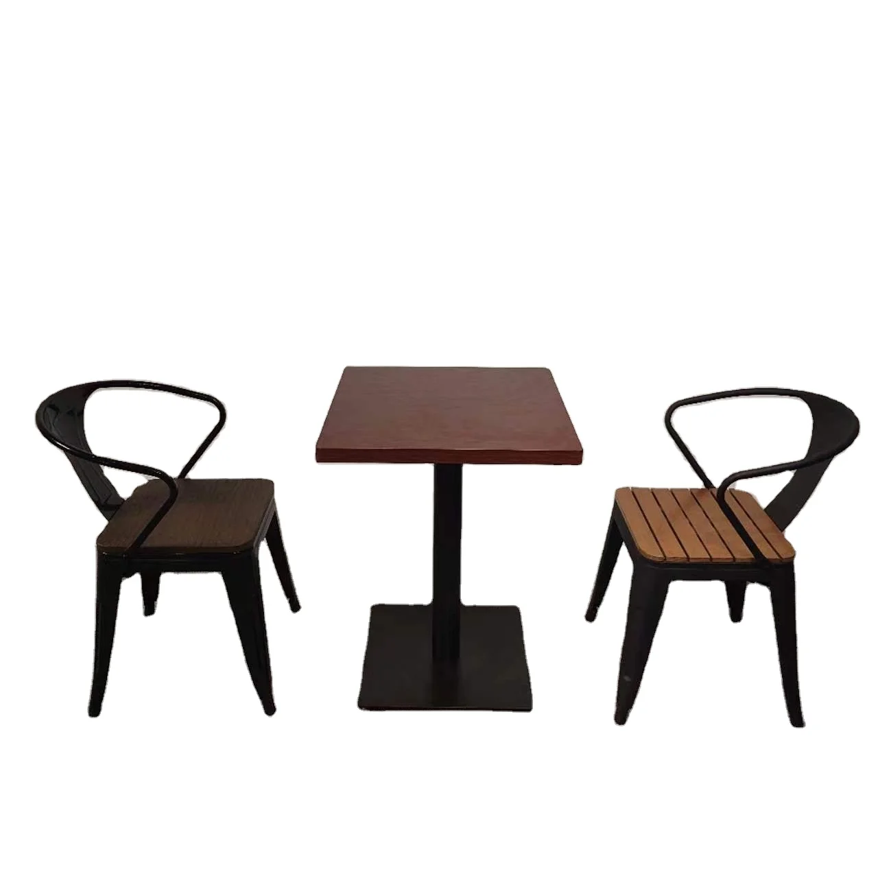 Modern Metal Restaurant Dining Tables and Chairs Furniture Set for Outdoor Hotel Living Room Hall Park Use