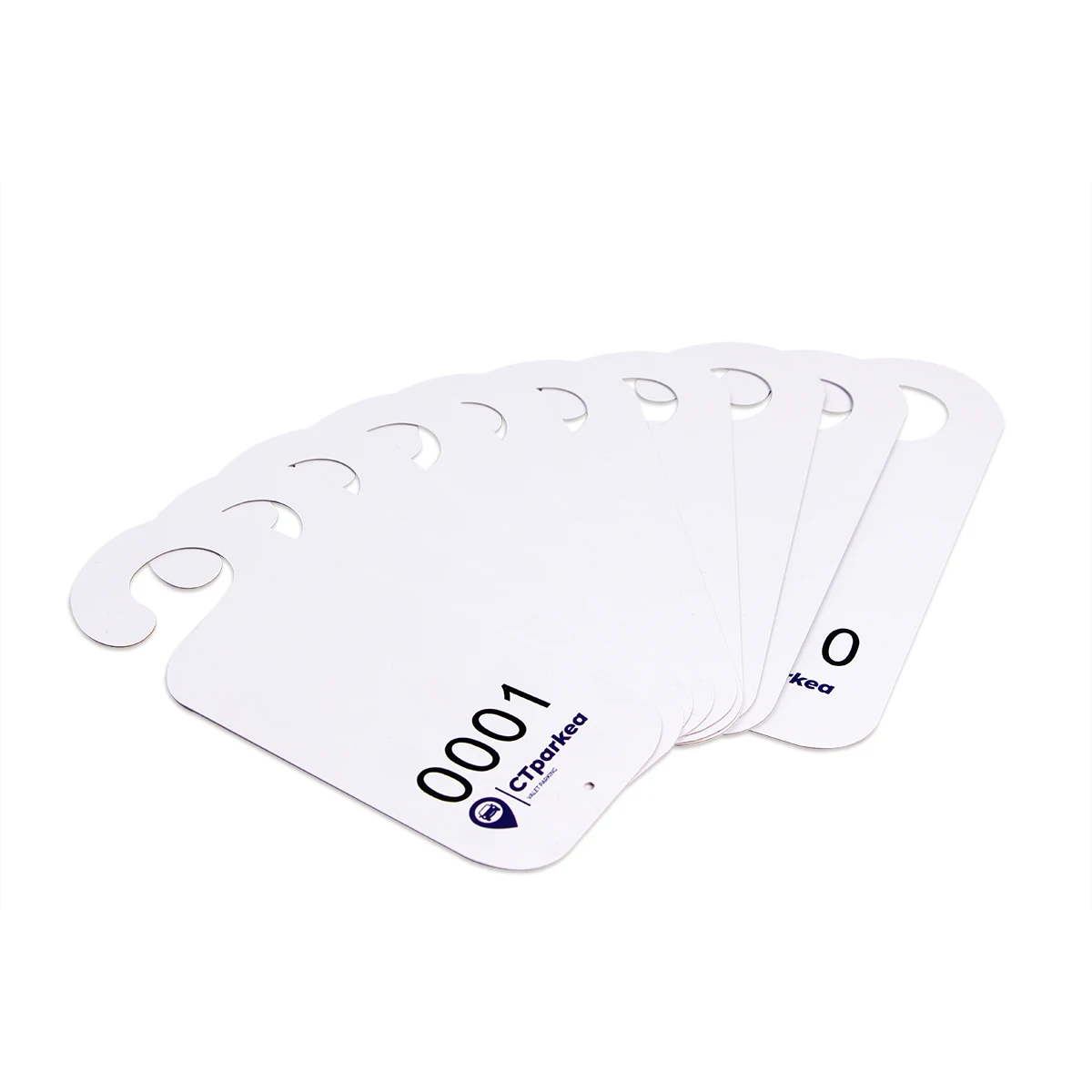 Custom Cardboard Advertising Promotion Variable Data Serial Number Double Side Printing Business Card PVC Door Tag Hanger