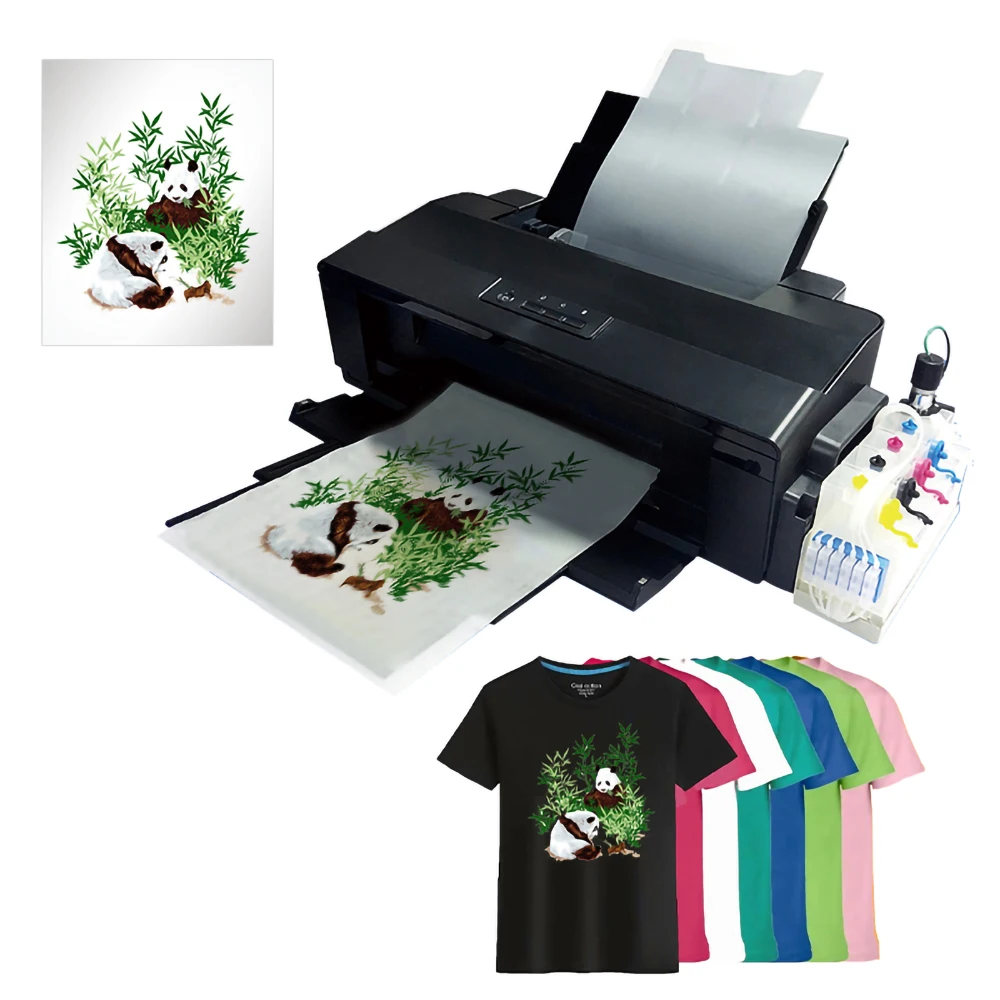 L1800 printing head digital heat transfer 30cm PET film sheet feeding specialized oven inkjet A3 DTF printer for dark T shirt