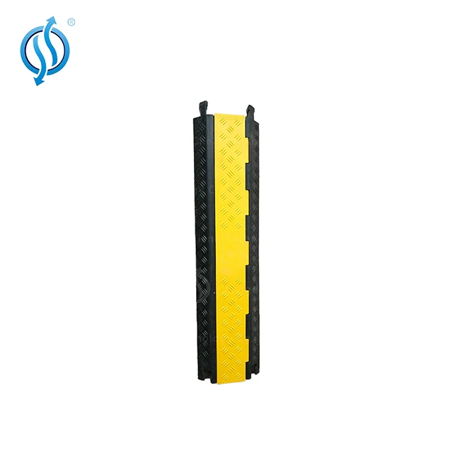 Floor cord cover rubber base 2 channel cabel tray road safety protection