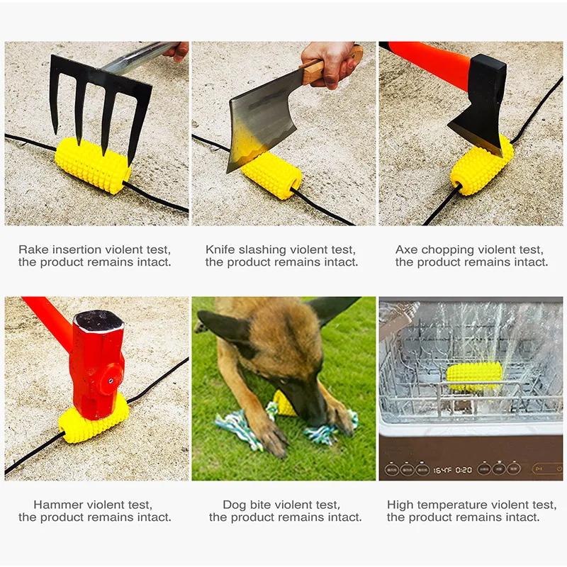 Puppy Toothbrush Clean Teeth Interactive Corn Dog Chew Toys