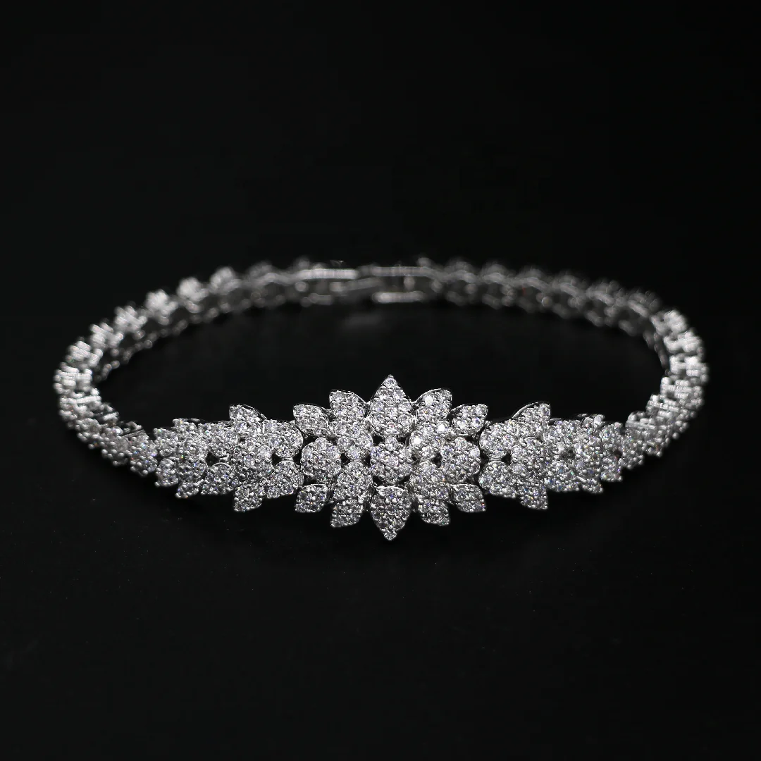 
Bedazzled 2020 dubai new arrival bridal wedding sets golden jewelry fashion bracelet necklace set of jewelry for wedding 