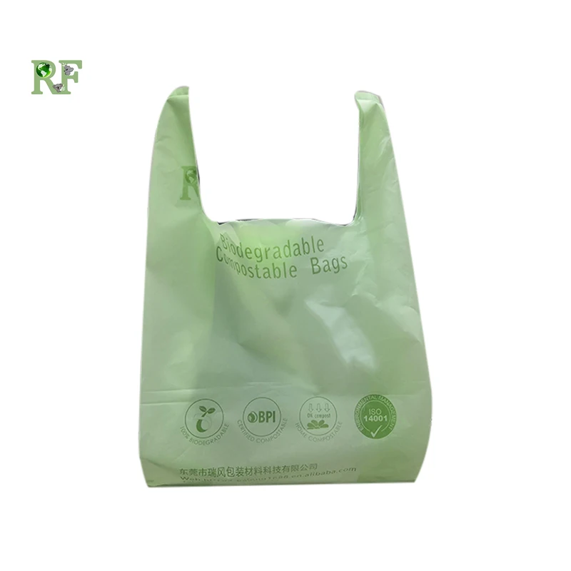corn starch based plastic shopping bag biodegradable T shirt bag