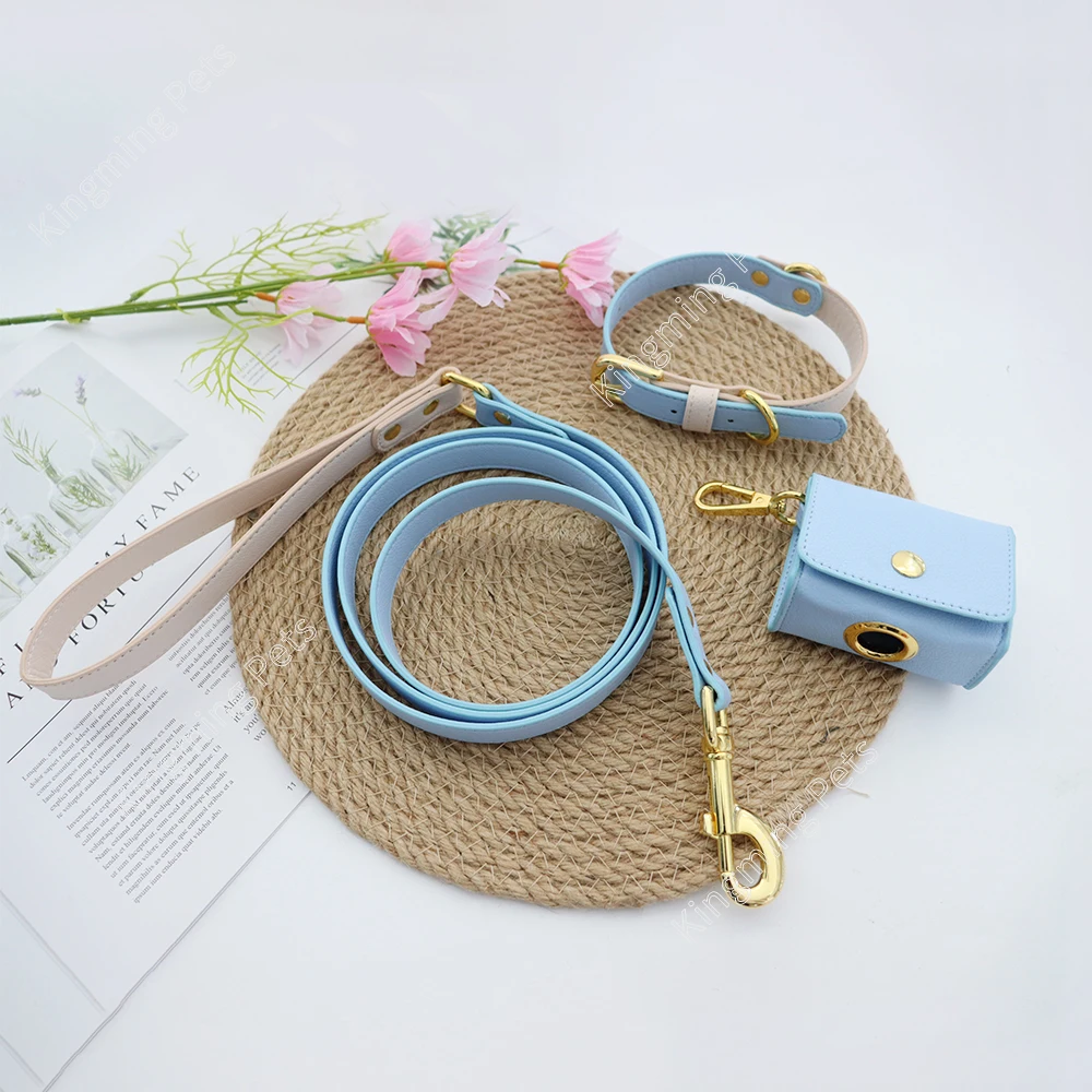 Популярный роскошный собачий ошейник с логотипом на заказ, прочный собачий ошейник из искусственной кожи с металлической пряжкой