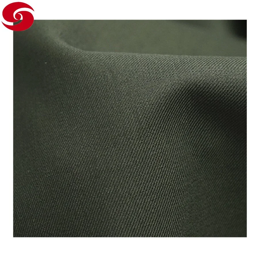 China Xinxing Xiamen Worsted Twill Wool Green Fabric