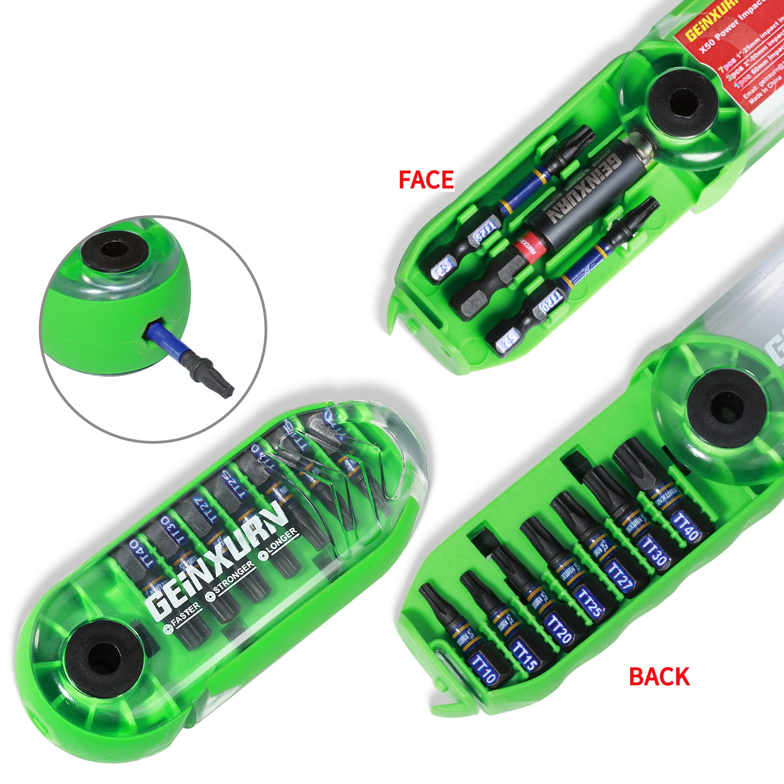 50 мм Torx S2 ударные Биты отвертки с органайзером PH2 #2 Philipps TT SQ Hex SL PZ все доступные ударные Биты