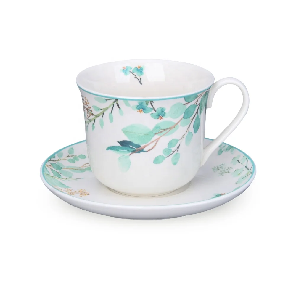 Modern Ceramic new Bone China Coffee Tea Cups and Saucers Set