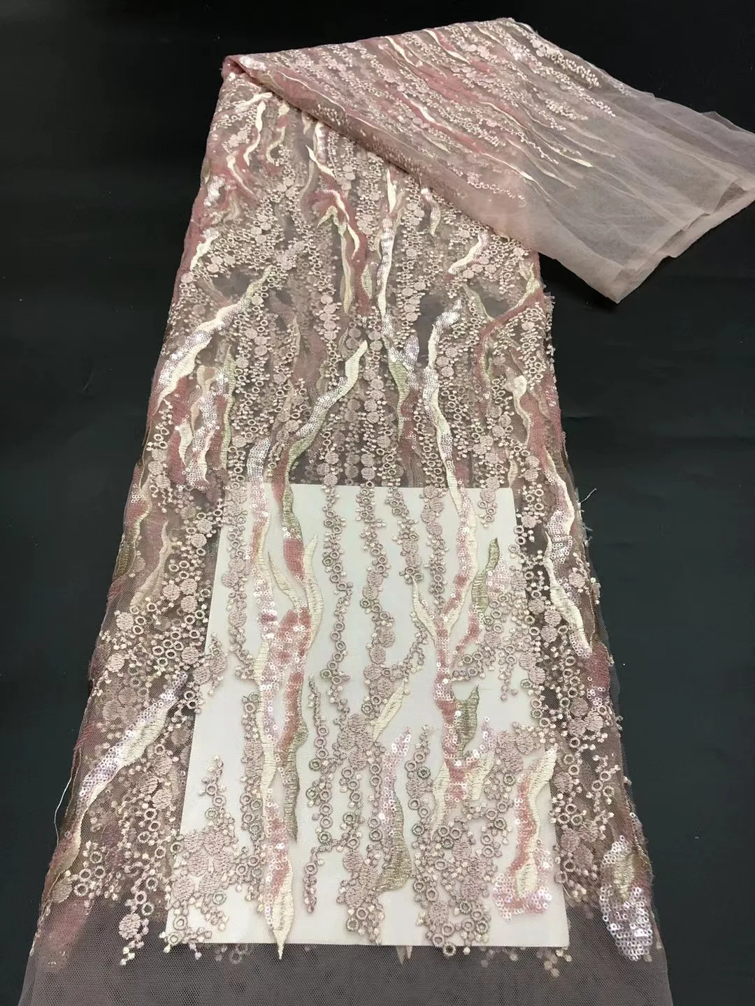 New button Coral sequin cloth 3mm irregular shape wedding dress dress fabric sequin mesh embroidery tablecloth