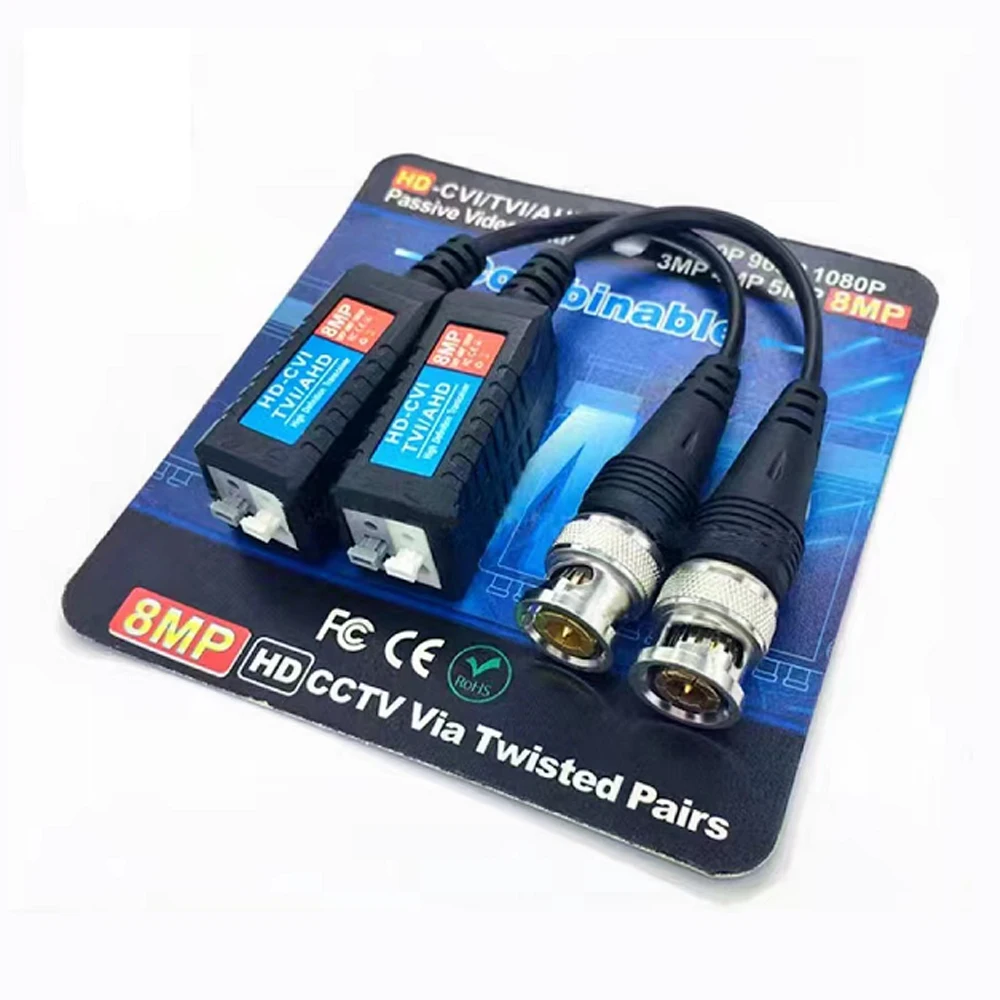 8MP Lighting Protection Video Balun CCTV accessories support CVI TVI AHD CVBS