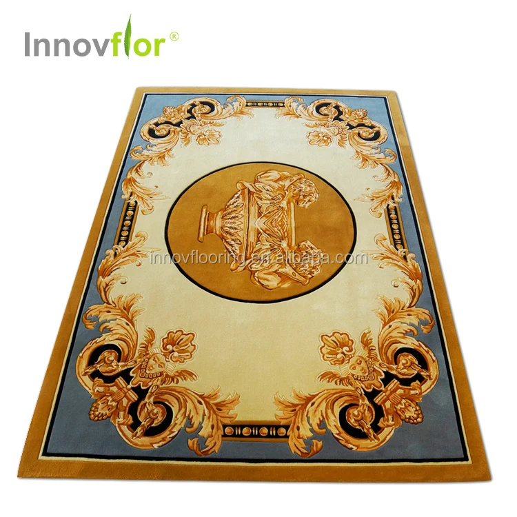 Cinema Bedroom Plain Hotel Custom Wool Hand-made Area European 3d Rug Floral Carpets Living Room Purple For Living Room