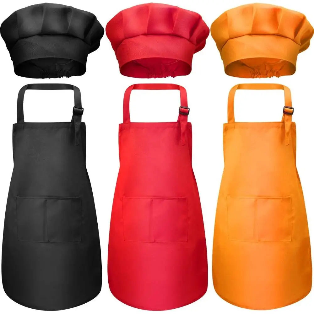 Children Front Pocket Bib Apron Kitchen Child Craft Kids Apron Child Painting Cooking Baby Pinafore