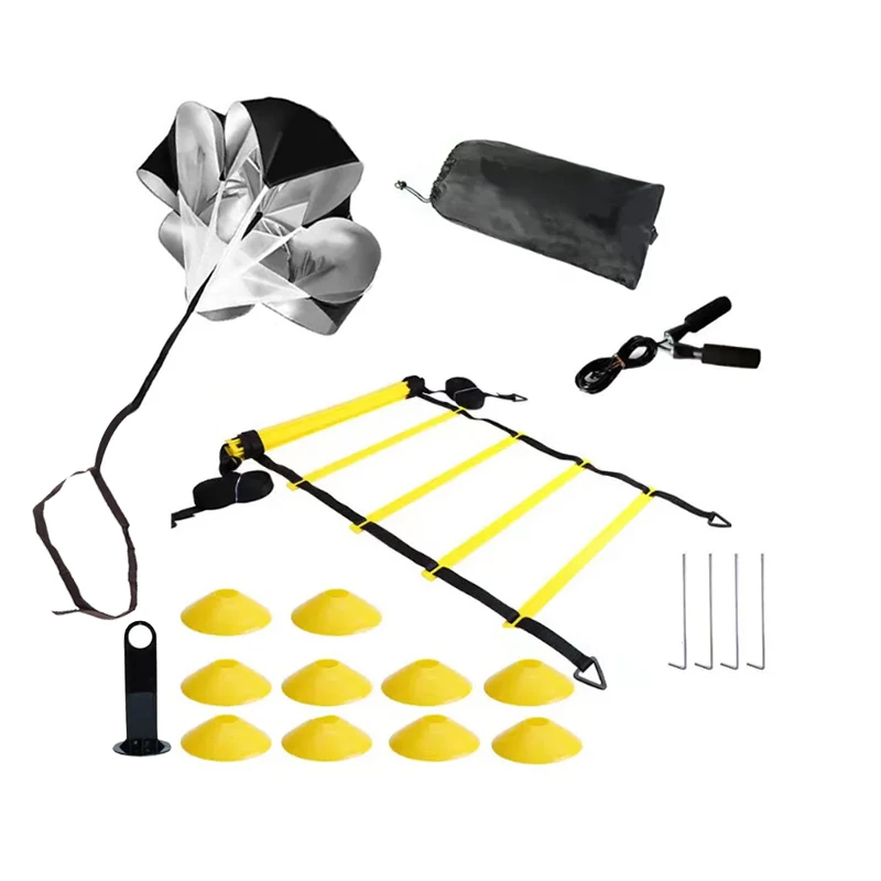 Wholesale Football/Soccer Speed Agility Training Kit Agility ladder and Cones  And Resistance Parachute With Carry Bag