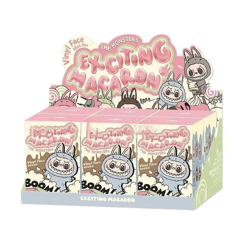 POOPMART LABUBU 100% Original Exciting Macaron Bubble Vinyl Face Series Mystery Blind Box For Collection Gift