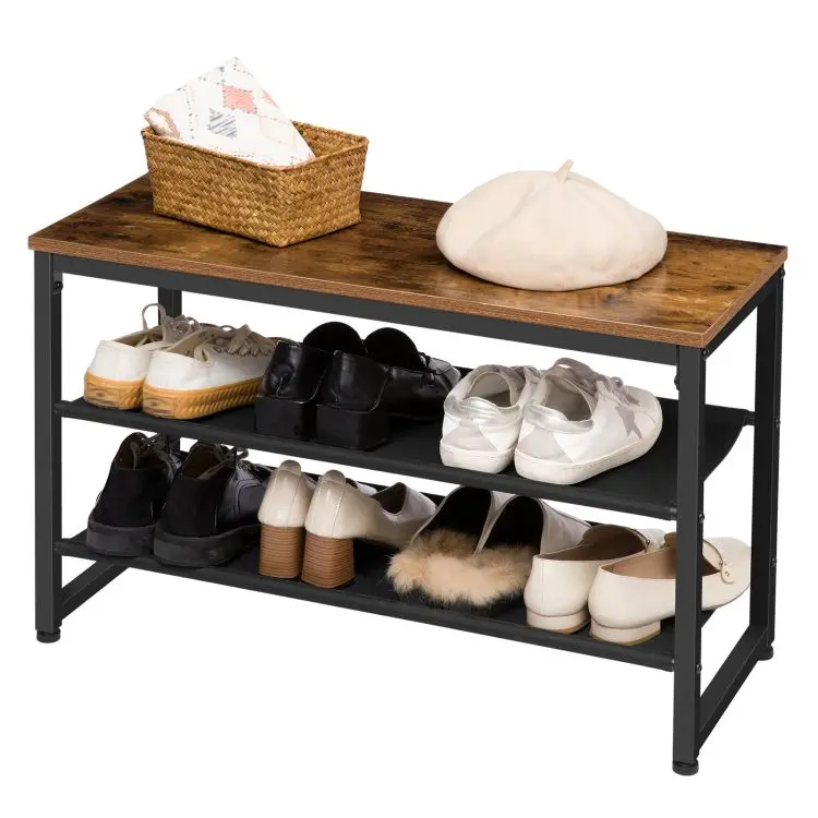 OEM 3 Tier Shoe Storage Rack with Shelf for Closet, Custom 3 Layer Shoe Stand Shelf for Entryway 8/12 Pairs Shoes Organizer