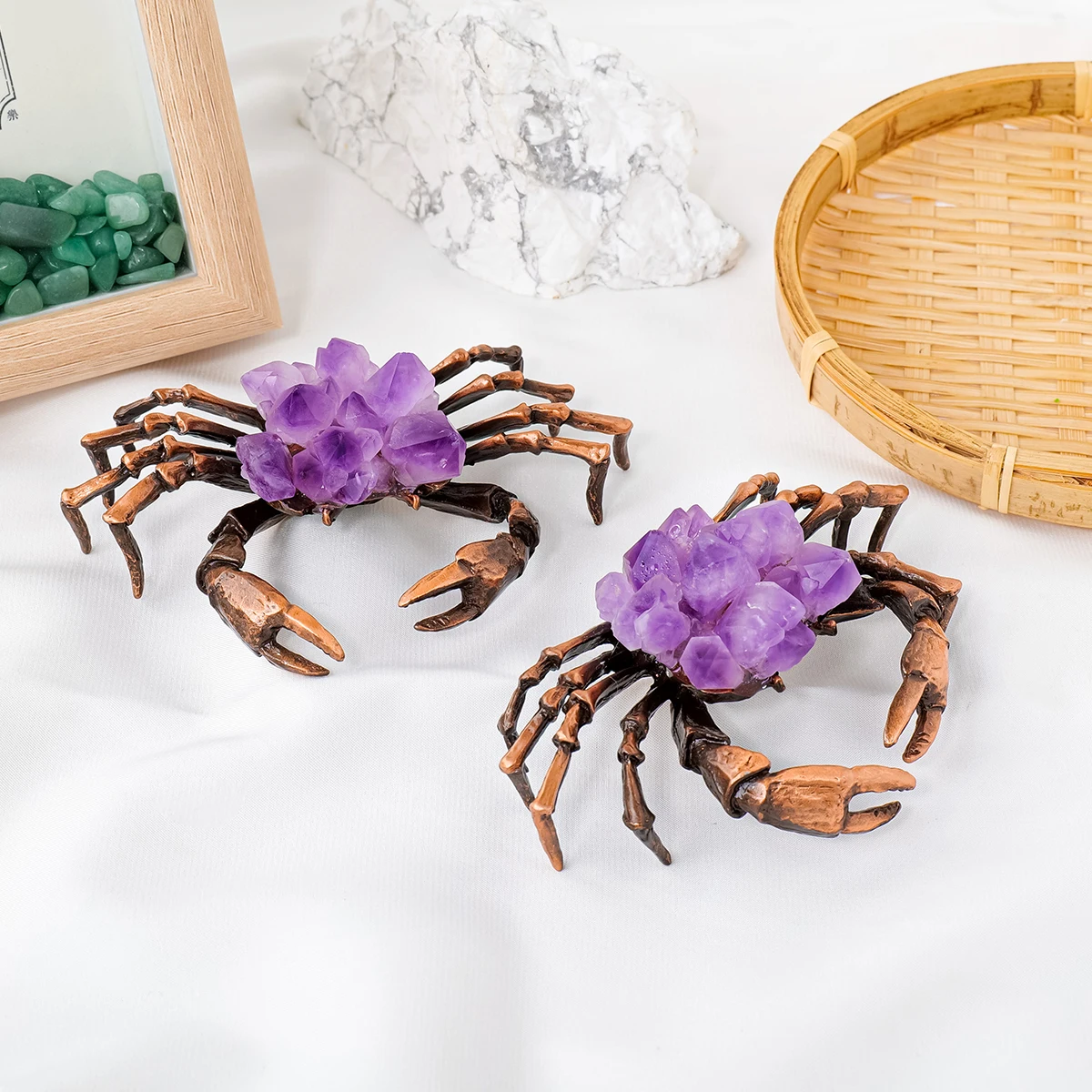Wholesale Rough Crystal Tooth Healing Stones Crystal Crafts Crabs Shape Crystal Crab For Halloween Decoration