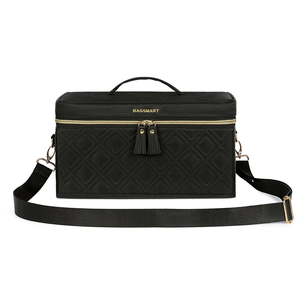 BAGSMART luxury large makeup bag cosmetic bag professional makeup case