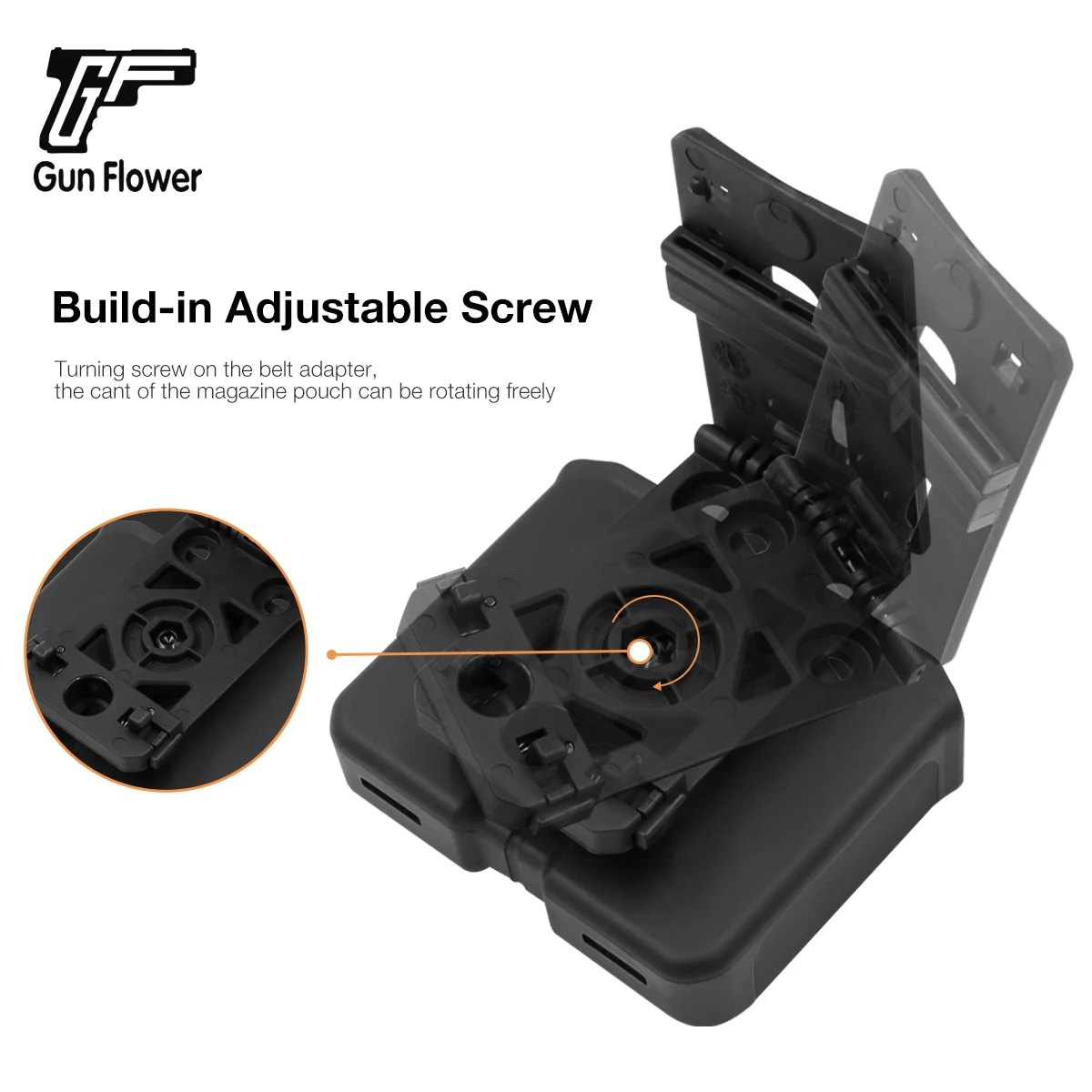 Gun&Flower Universal Polymer OWB Magazine Pouch Universal for 9mm / .40 Double Stack mag