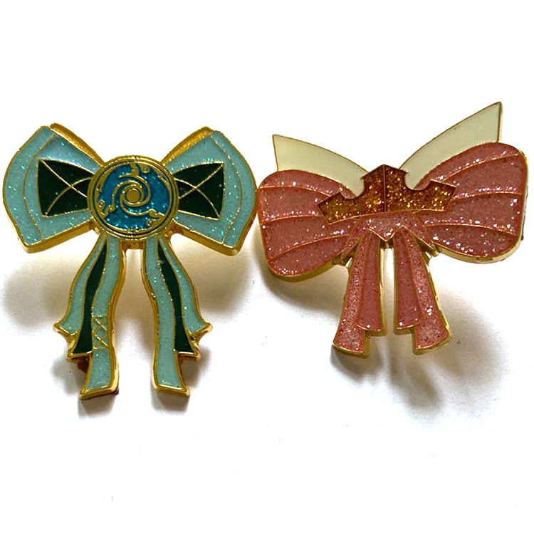 Custom own logo glitter soft enamel Metal pathfinder Lapel Pin/badge wholesale