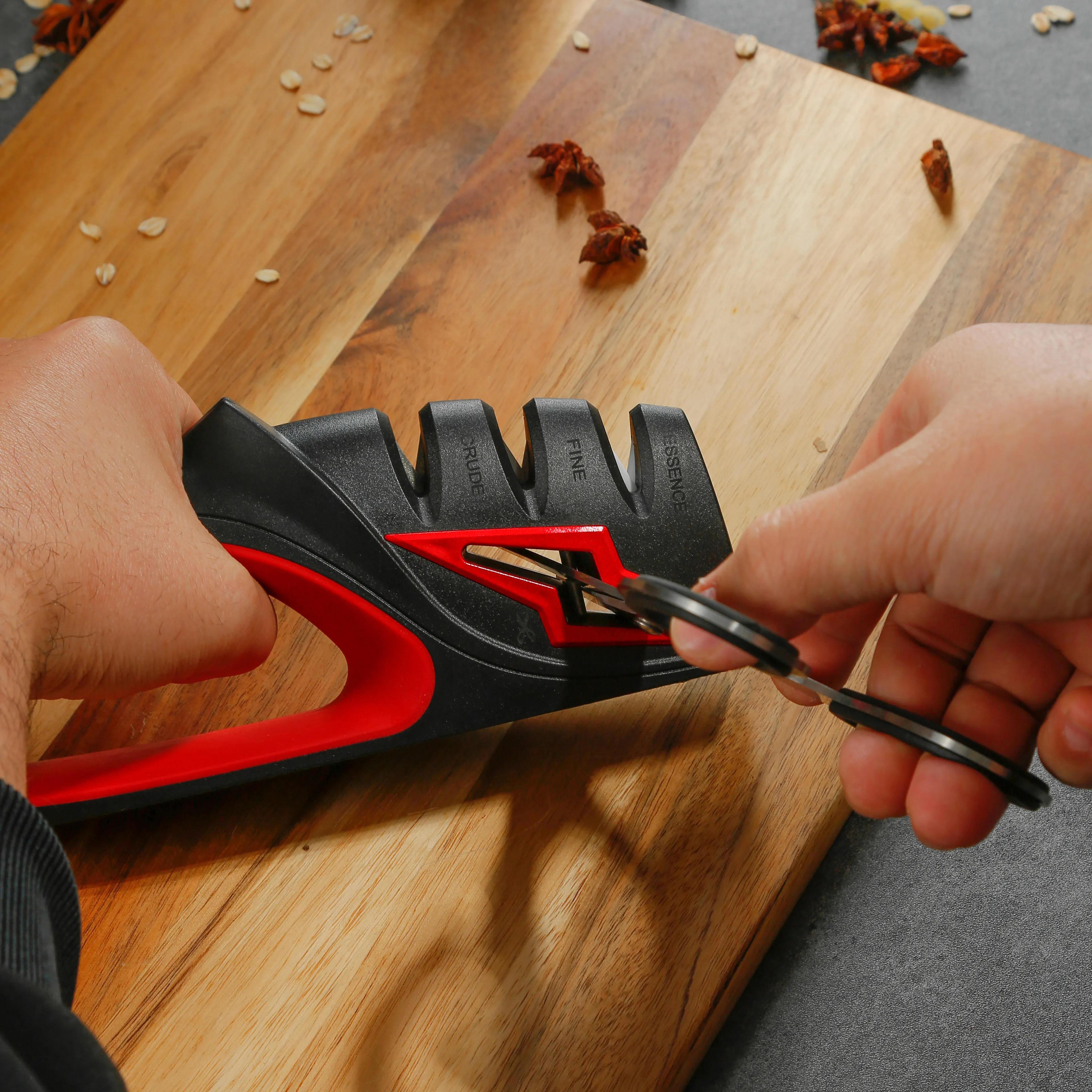 New Handheld Non-Slip Four-In-One Multi-Function Quick Sharpener Home Kitchen Utensils Kitchen Knife Scissors Sharpener