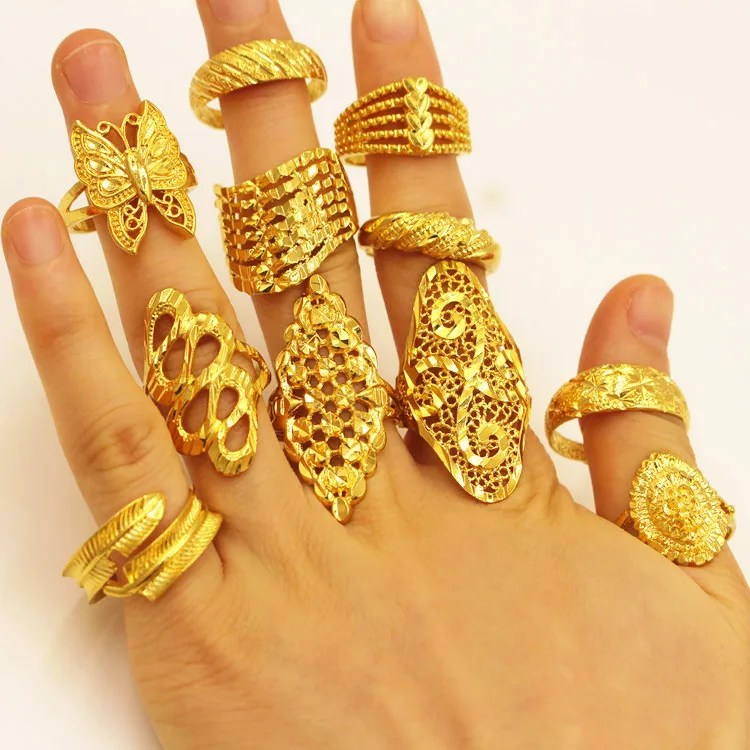 Korean Non Tarnish Adjustable 18k Gold Butterfly Finger Ring Women Statement Open Flower Knuckle Rings Jewelry