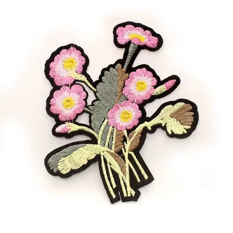 Hot Sale  Flower Tree Applicates  Ironing Rose flower Badges Embroidery Patches