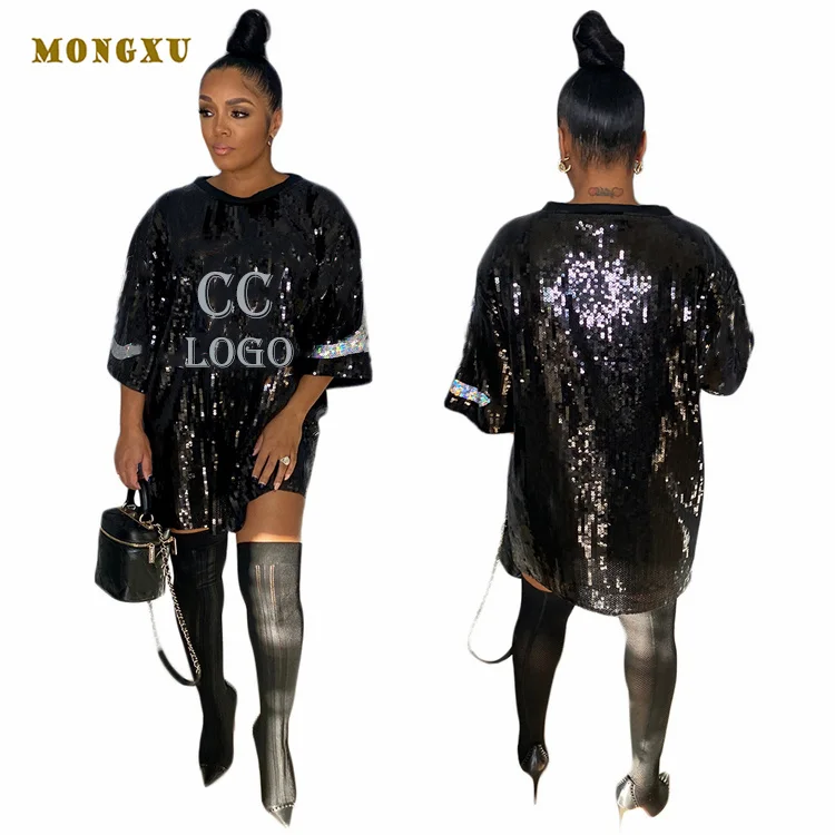 Wholesale Black Evening Club Party Crystal Patches Shirts For Women New York Street Pro Club Heavyweight Designer T shirt 2022