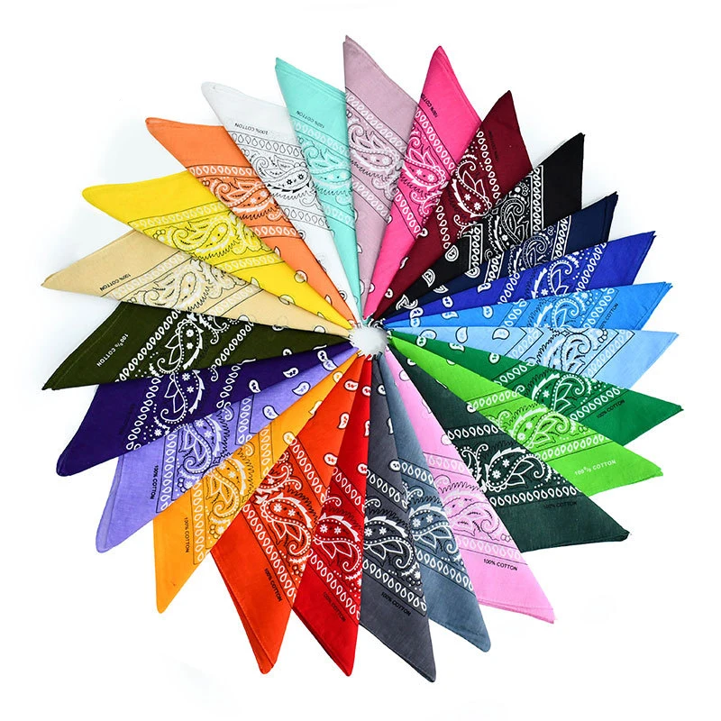 Wholesale Cheap Soft 100% Cotton Bandannas Full Color Hip hop Paisley Bandana in Stock