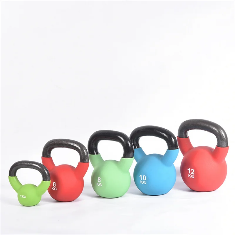 Plastic dipped Kettle Bell Fitness Equipment powder frosted Kettlebell Portable  Cast Iron
