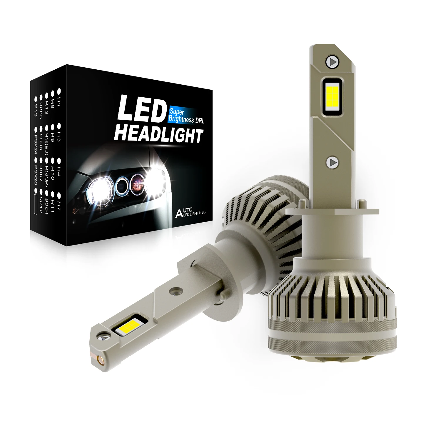 LEISHEN Led Headlight H4 H3 H1 Car Accessories Super Bright 20000LM Automotive Canbus Led Bulb 100w LED Headlight