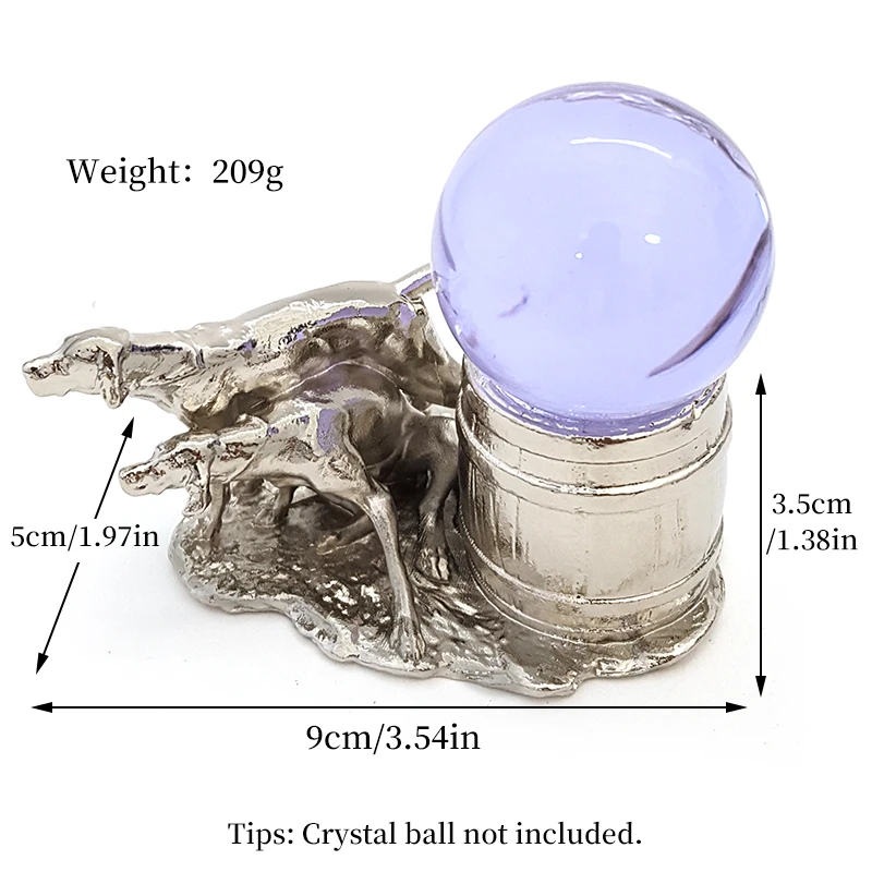 Halloween Christmas creative double dog crystal ball base retro crafts decoration home table ball bracket