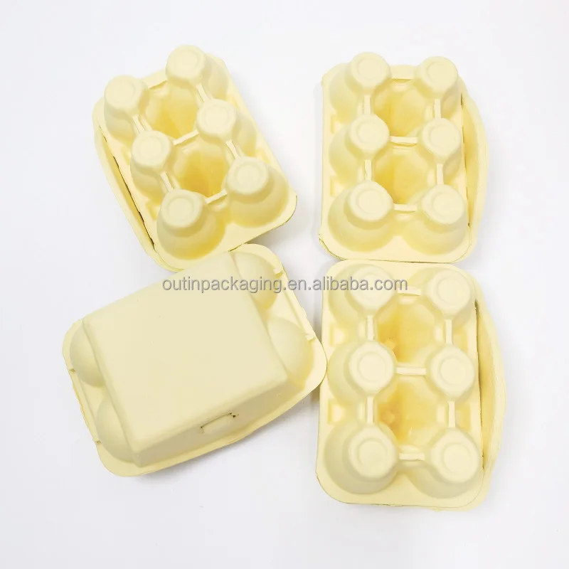 Recycled Custom Logo Paper Packaging Pulp 6 Empty Colorful Egg Boxes Tray Cartons Wholesale Egg Trays Packing Material Rectangle