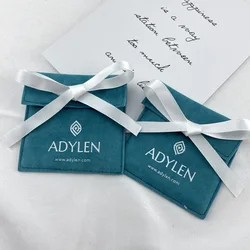 Custom logo jewelry bags for earring necklace holder display with insert suede microfiber jewelry packaging velvet pouch